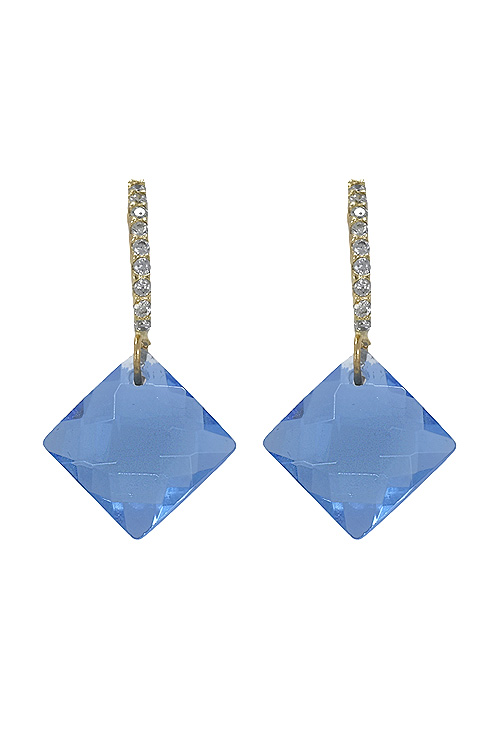 pendientes largos de oro amarillo con circonitas y topacio azul precio barato joyeria online 030_3440-3