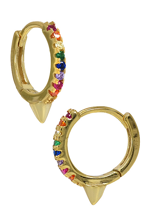 pendientes plata chapada tipo pink cristales swarovski multicolores tipo criolla foto lateral 280_2140189-Y_01