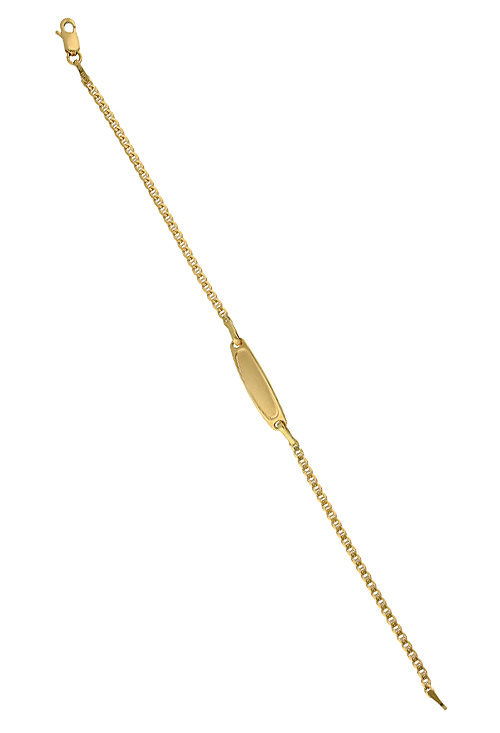 pulsera oro amarillo 18 kilates para comunion con chapa central para grabar foto extendida 005_00025_03