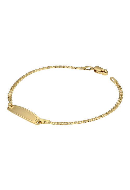 pulsera oro amarillo 18 kilates para comunion con chapa central para grabar foto frontal 005_00025_01