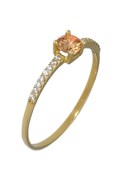 anillo oro amarillo 18k con citrino y circonitas foto oblicua precio barato joyeria online 030_3384-C_01