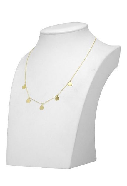 Gargantilla oro 18k 5 discos redondos sobre busto