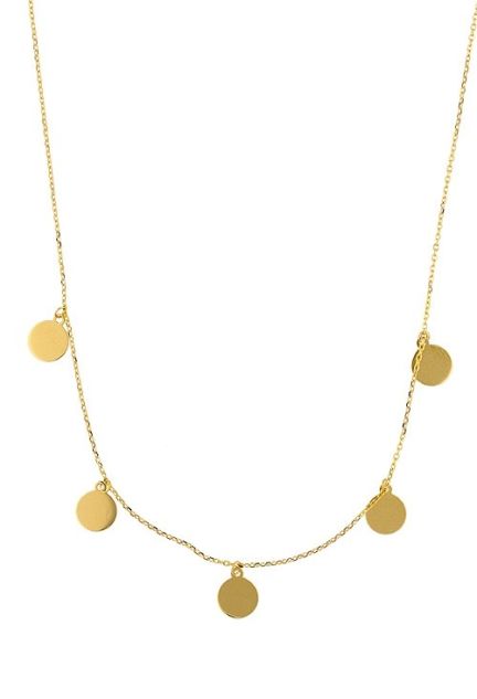 Gargantilla oro 18k 5 discos redondos