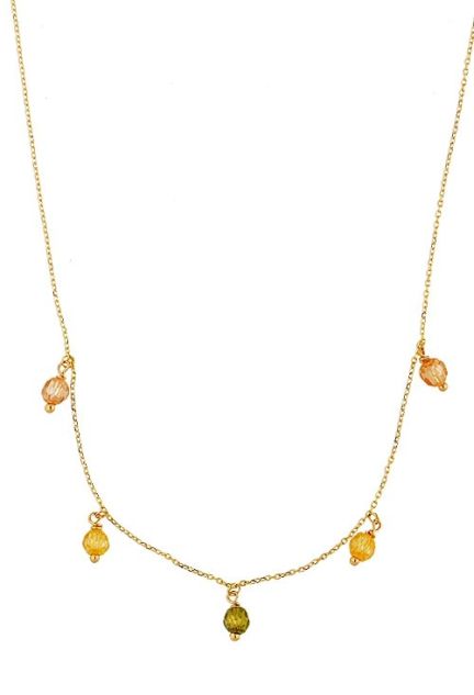 Gargantilla oro 18k 5 piedras semipreciosas