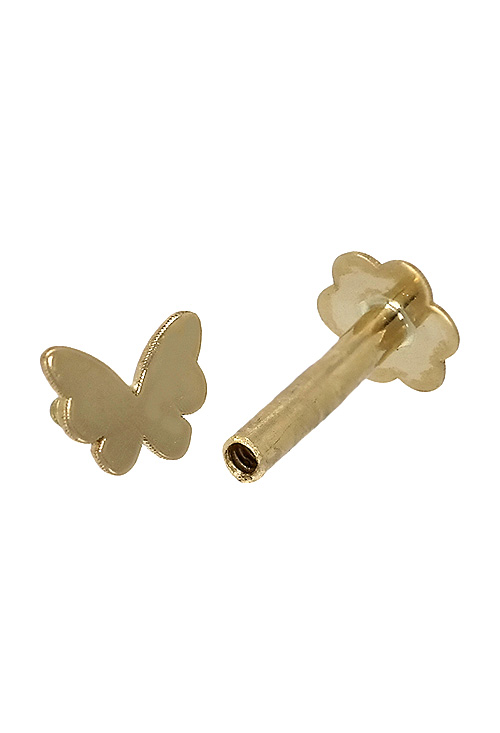 Piercing con forma de mariposa de oreja de oro amarillo de ley de 18 kilates en nuestra joyeria online partes 030_3268