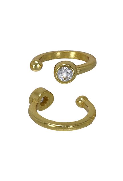 Piercing de plata chapada en amarillo de aro con chaton de circonita visita nuestra joyeria online frontal