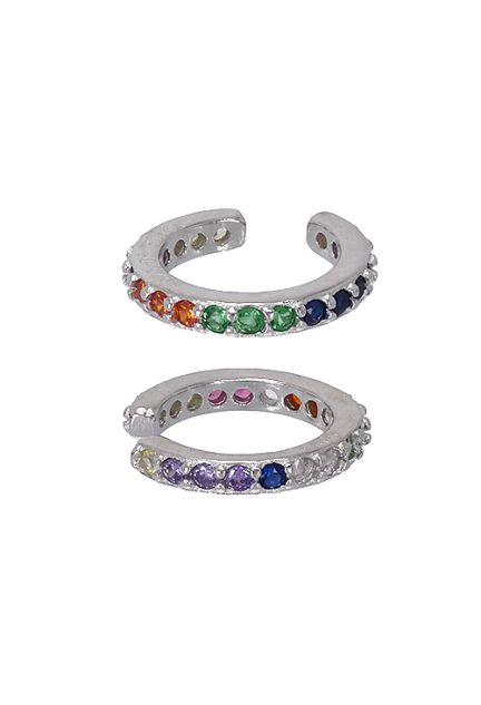 piercing plata de ley con galeria de circonitas de color para helix vista principal