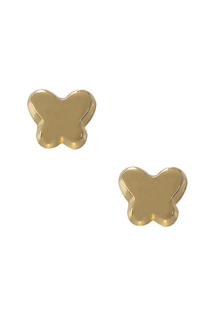 pendientes oro amarillo 18 kilates forma mariposa para niña vista frontal 030_2761