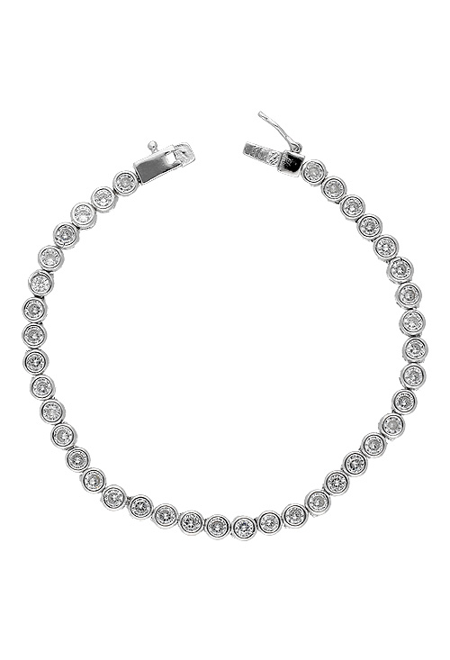 pulsera de plata tipo riviere con circonitas vista cenital 240_PR-2