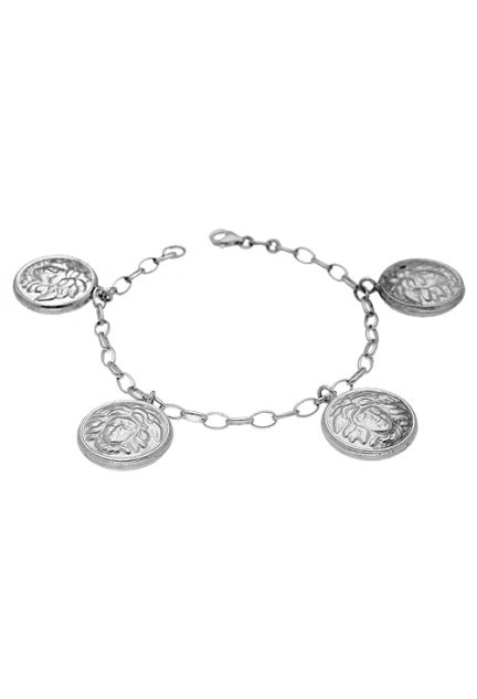pulsera plata de ley cadena con fetiches monedas foto principal 200_CARAS_01