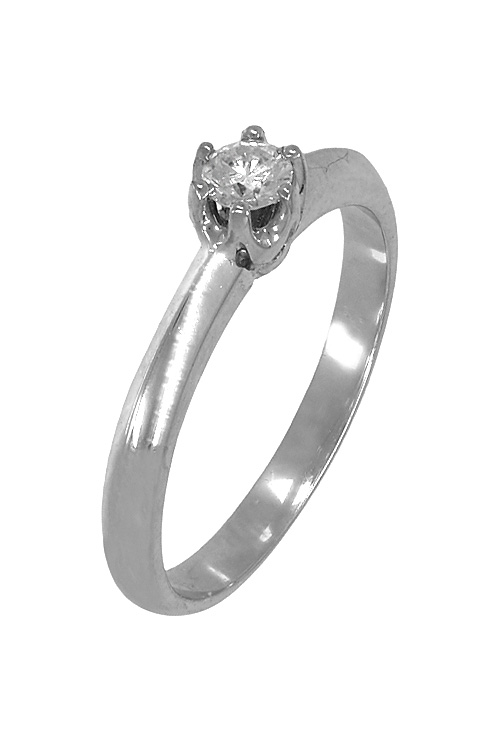 anillo de oro blanco 18 kilates con diamante de 0,18 kilates engastado en garra precio especial joyeria online foto oblicua 026_A2812-018_01