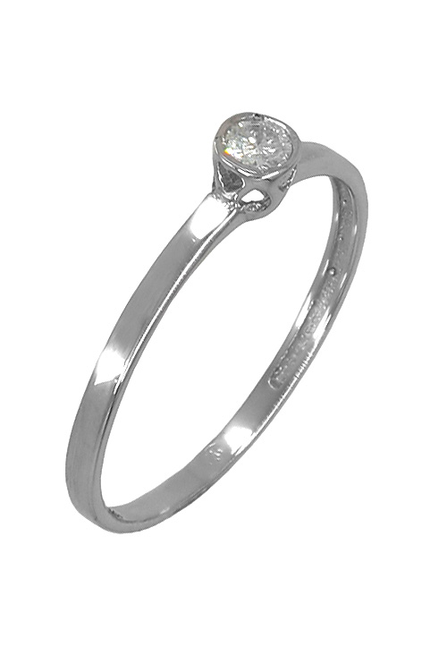 anillo de pedida oro blanco 18 kilates con diamante talla brillante de 0.10 quilates vista oblicua precio barato joyeria online 026_15508-011_01