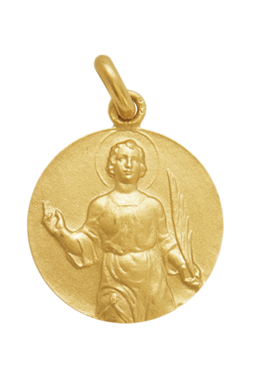 Medalla de oro amarillo de ley de 18 kilates de San Pancracio en nuestra joyeria online 268_M1-1-24-b imagen