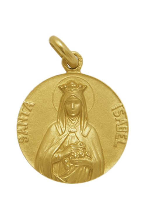 Medalla de Santa Isabel realizada en oro amarillo de primera ley de 18 kilates en nuestra joyeria online 268_M1-1-74-20 imagen