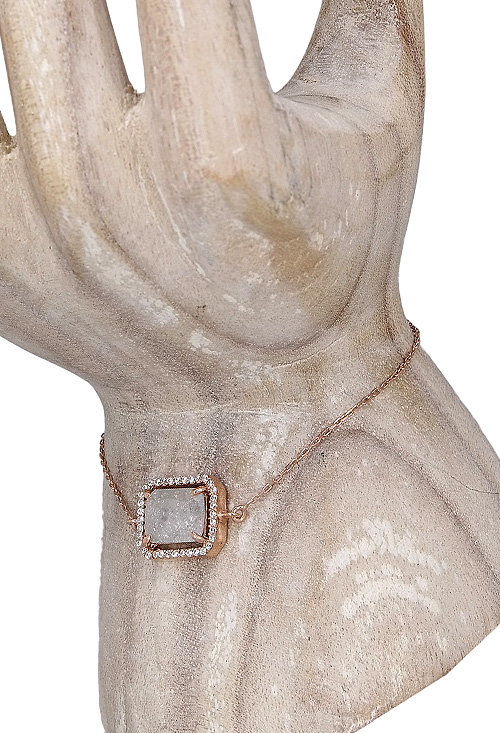 pulsera de plata chapada con motivo central cuarzo y circonitas precio muy barato por debajo de su costo ocasion outlet joyeria foto maniqui 256_005-PR-B_02