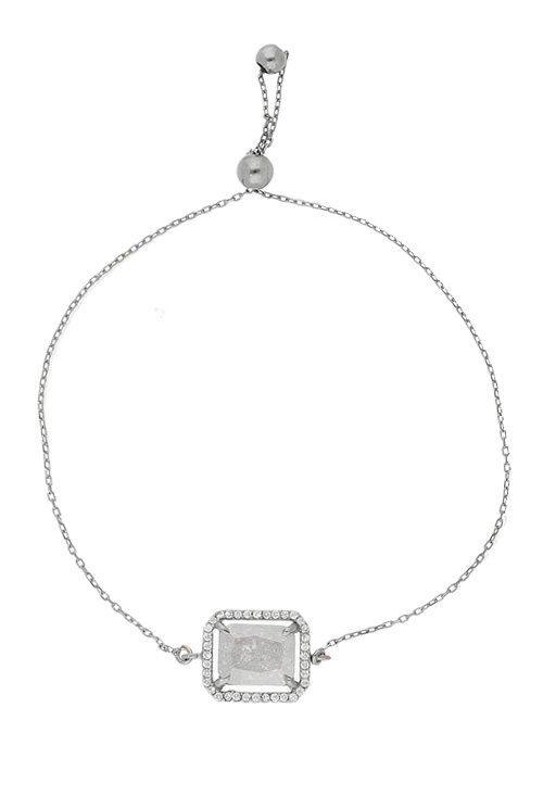 pulsera de plata chapada con motivo central cuarzo y circonitas precio muy barato por debajo de su costo ocasion outlet joyeria foto principal 256_005-PR-B