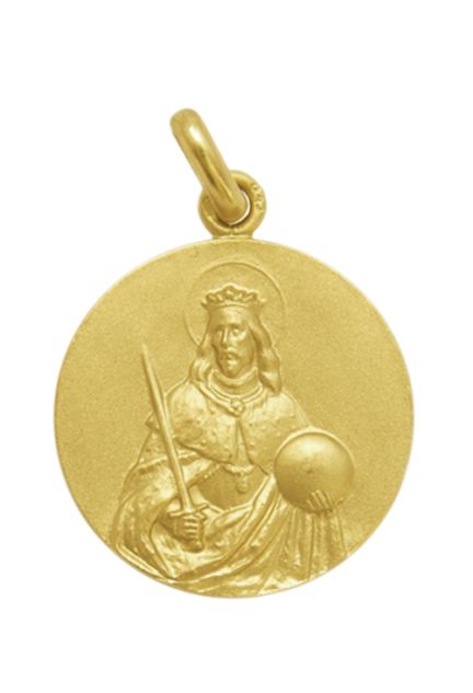 Medalla religiosa de San Fernando III de Castilla de oro amarillo de ley de 18 kilates en nuestra joyeria online a los precios mas baratos de internet 268_M1-1-69-20