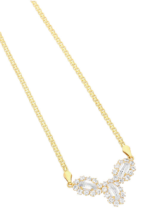 gargantilla oro amarillo 18 kilates con circonitas esterilla italiana motivo de orlas precio de ocasion en outlet de joyeria foto principal 146_AN15-G