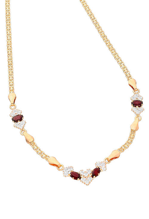 gargantilla oro amarillo 18 kilates con granates y circonitas compra a precio de ocasion mas barato imposible foto principal 146_A607-G