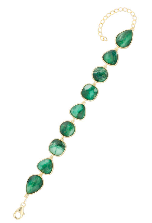 pulsera plata chapada oro amarillo con cuarzos verdes foto extendida 252_BB3216-JV_01