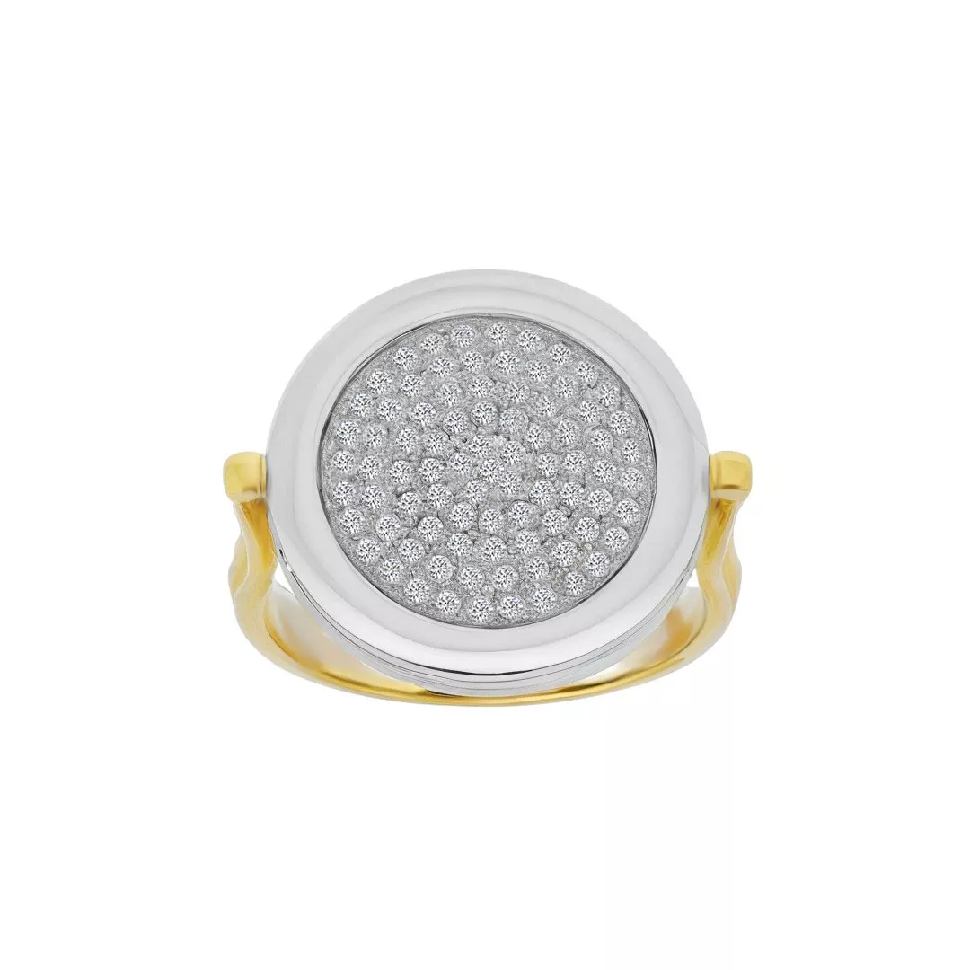 anillo oro bicolor 18k pleniluvio
