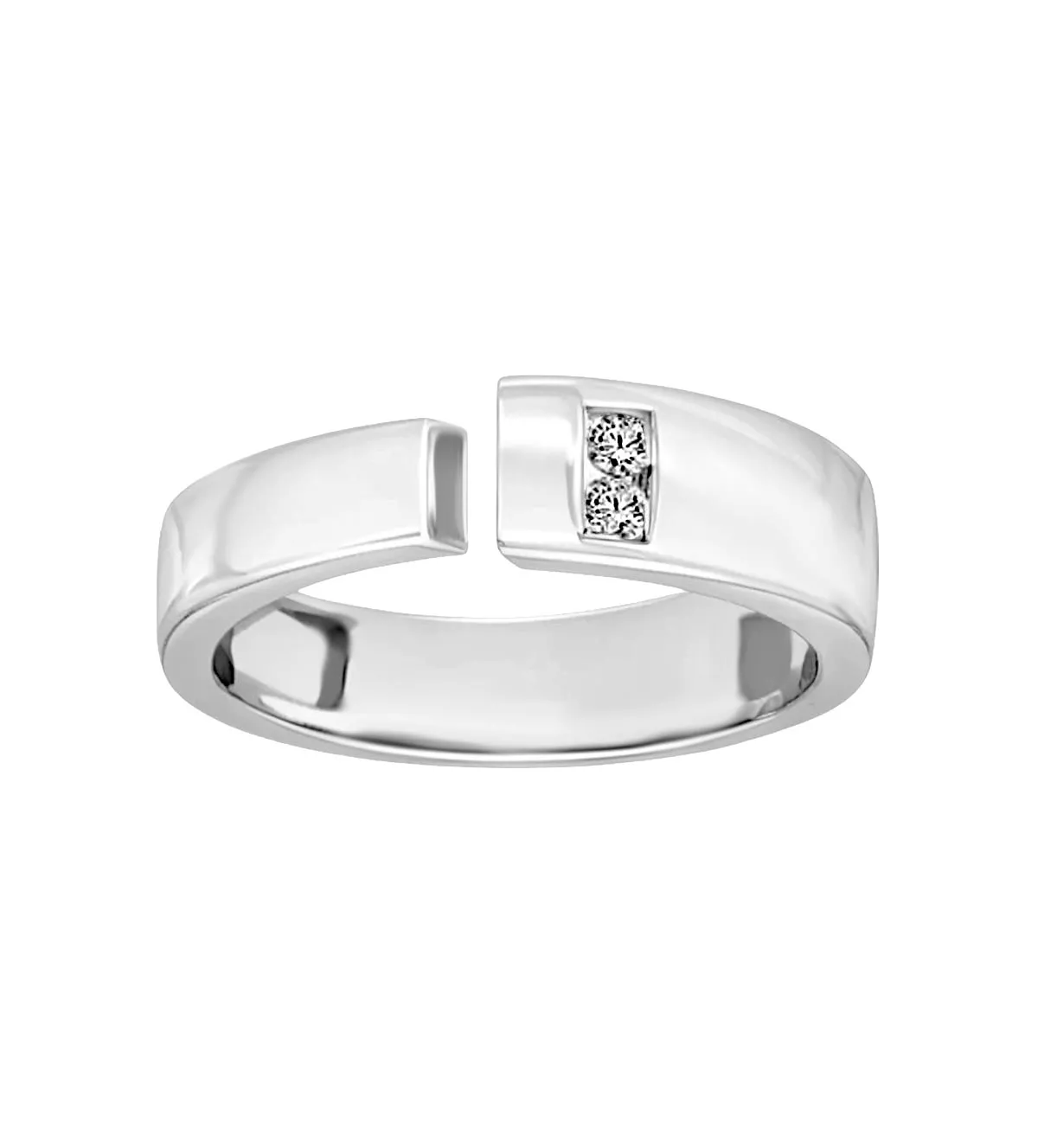 anillo de oro blanco y diamantes Cut