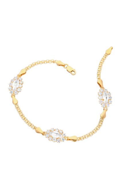 pulsera oro amarillo 18 kilates con circonitas a precio outlet de joyeria foto cenital 146_AN15-P