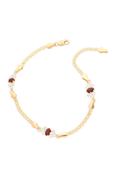 pulsera oro amarillo 18 kilates con circonitas y granates precio barato outlet de joyeria foto principal