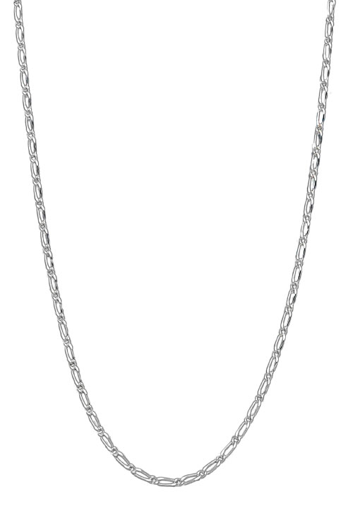 cadena plata de ley eslabones combinados uno por uno largo 40 centimetros foto expositor 126_BP(1-1)50-40_01