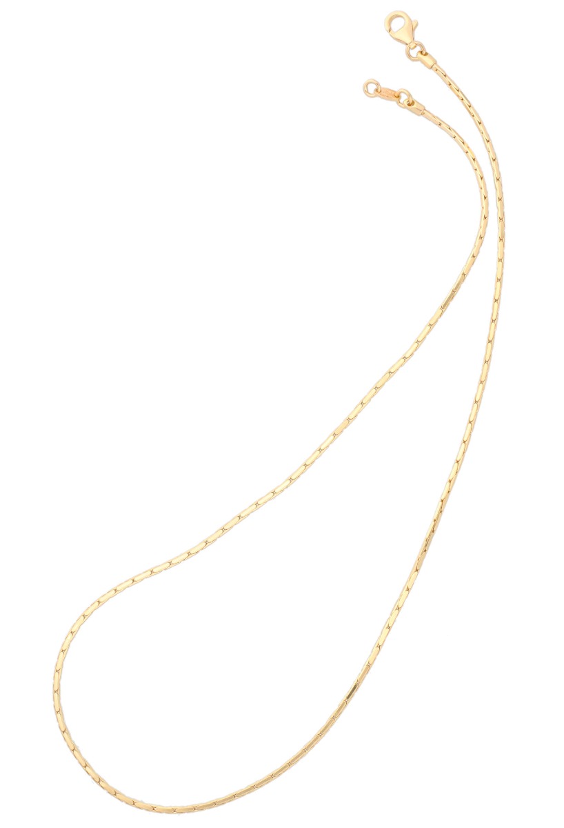 gargantilla oro macizo 18 kilates cola de topo rigida vista cadena completa cierre mosqueton