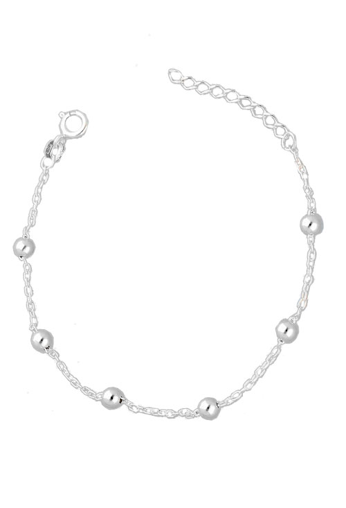 pulsera plata entrepiezas bolas foto principal