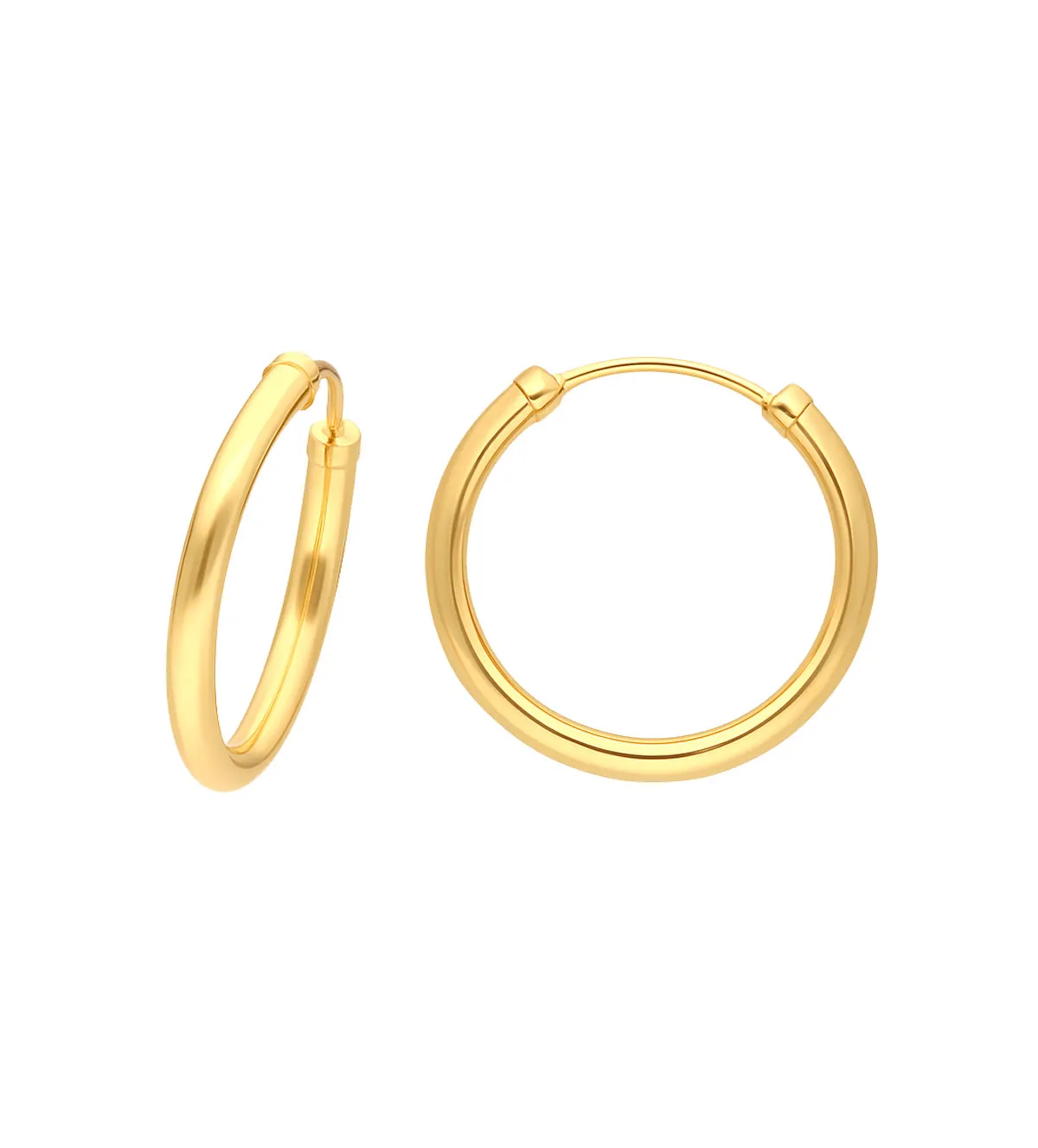 pendientes de oro aros de 2mm de grueso en muchas medidas