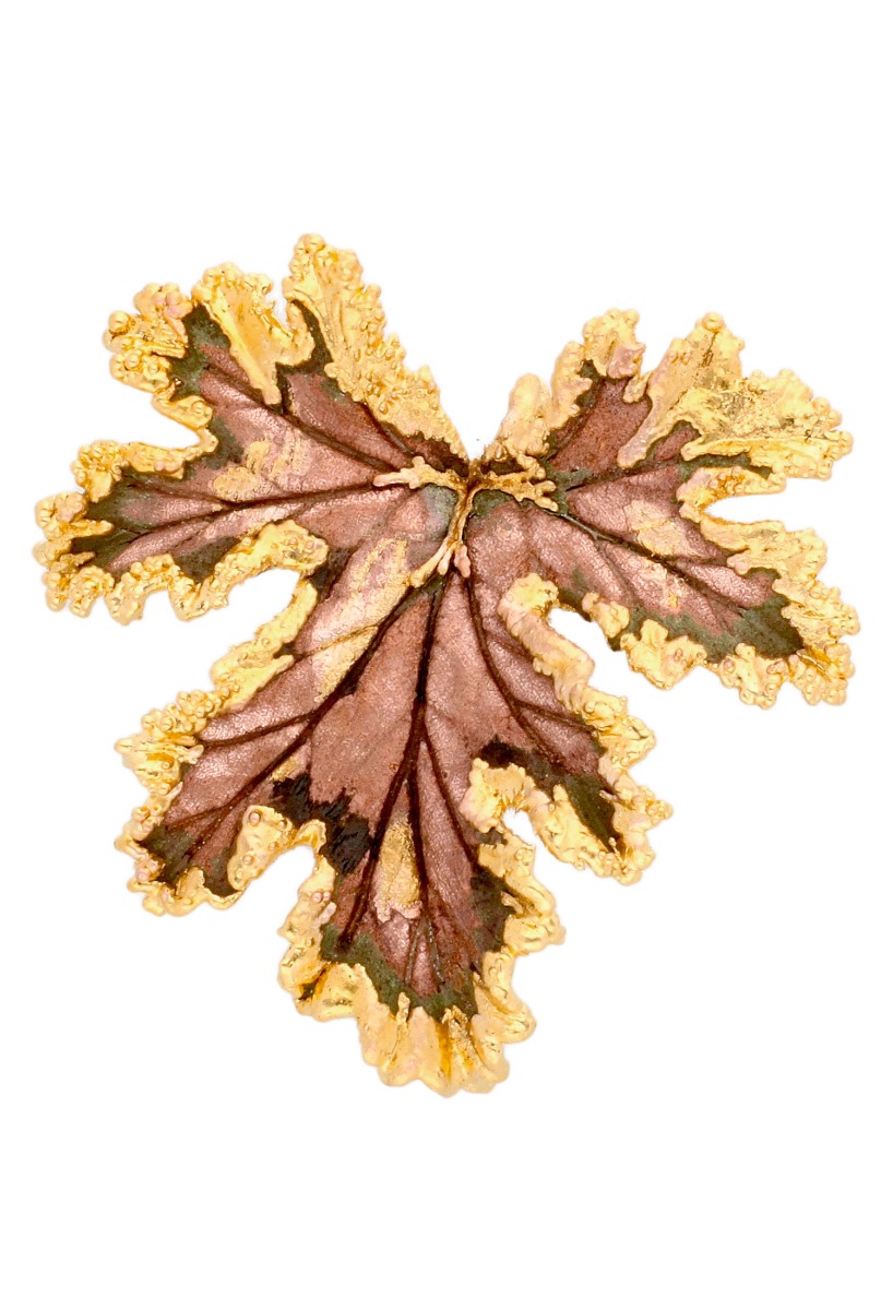 hoja natural de geranio chapada oro y bronce fotografia frontal 270_GERANEO-BA-4-4