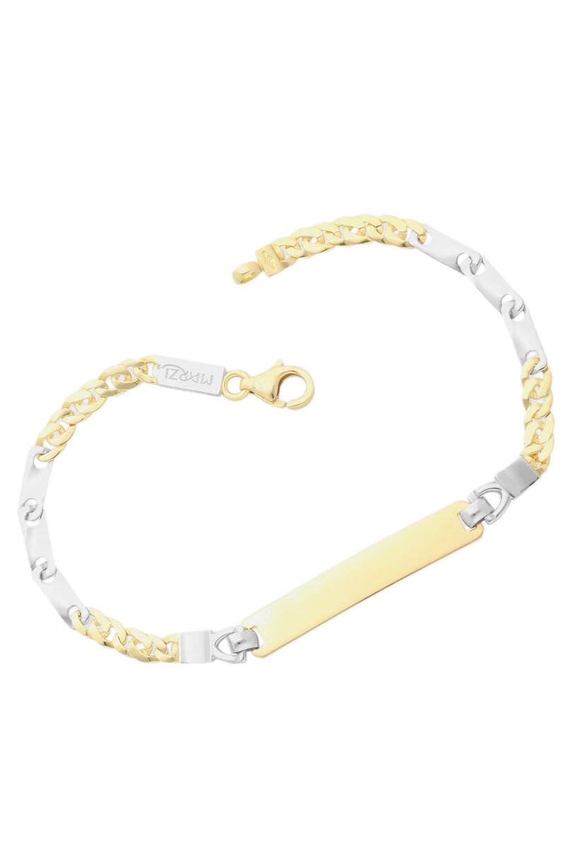 pulsera oro bicolor 18 kilates con chapa para grabar especial comunion vista principal 003_0028
