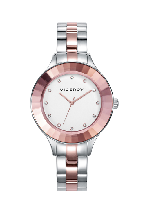 Reloj Viceroy Chic chapado en color oro rosa con circonitas 40864-99