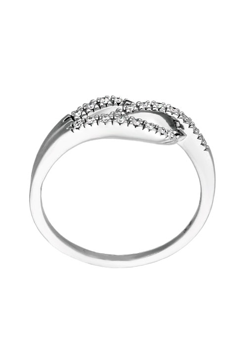 anillo de oro blanco 18 kilates con diamantes visto desde arriba 305_LF265_02