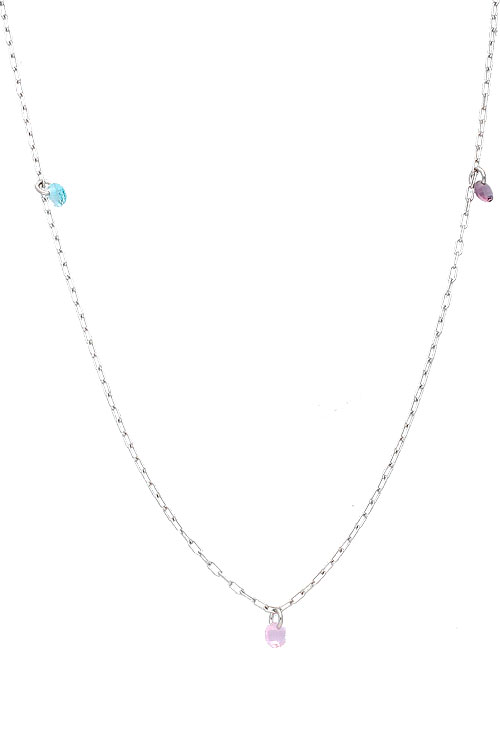gargantilla de plata con cuarzos de colores acabado rodio vista frontal 240_TPT-1