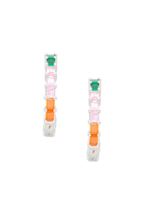 pendientes de aro con piedras multicolores foto tomada frontalmente 240_1PPRP-E064BC