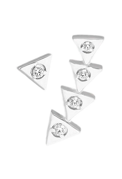 Pendientes oro blanco 18k triángulos 030_3610-B