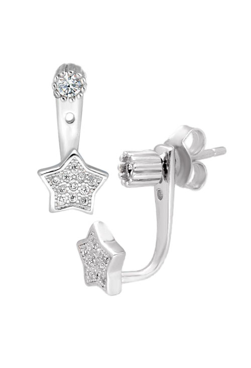 pendientes de plata dos piezas garra y estrella vista lateral 240_PPSR-94_02
