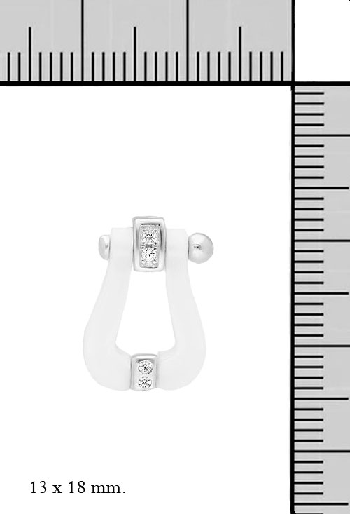 pendientes de plata y porcelana blanca con circonitas foto con medidas 240_PP-1B_M