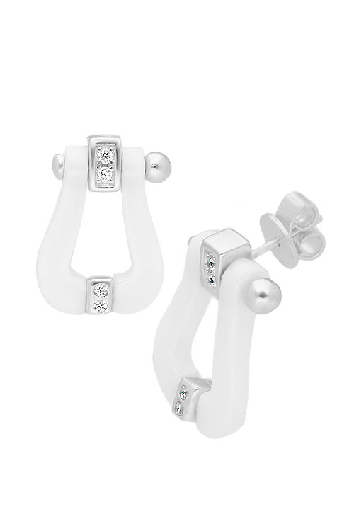 pendientes de plata y porcelana blanca con circonitas foto lateral 240_PP-1B