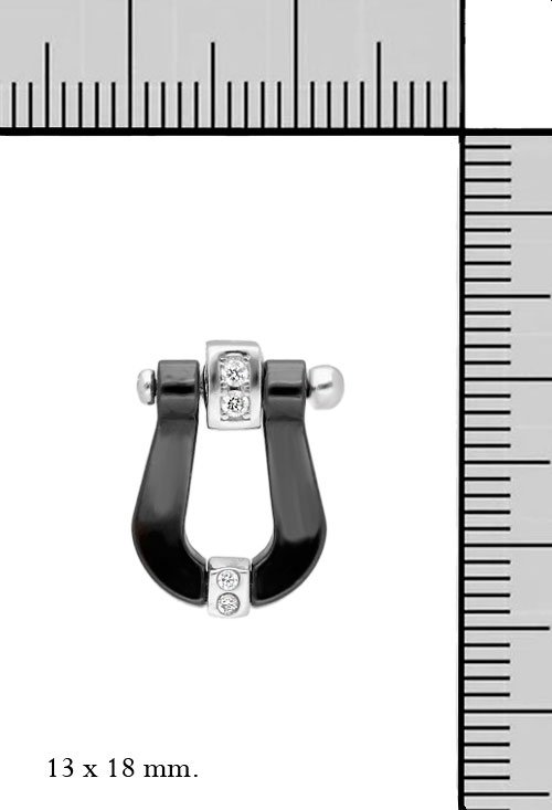 pendientes de plata y porcelana negra con circonitas foto con medidas 240_PP-1N_M