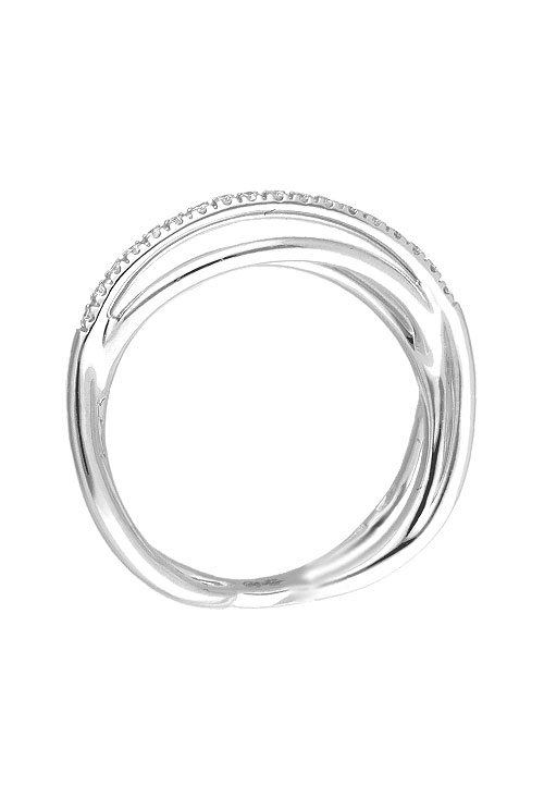 sortija oro blanco 18 kilates con diamantes hilos cruzados con galeria vista desde parte superior 305_LF323_02