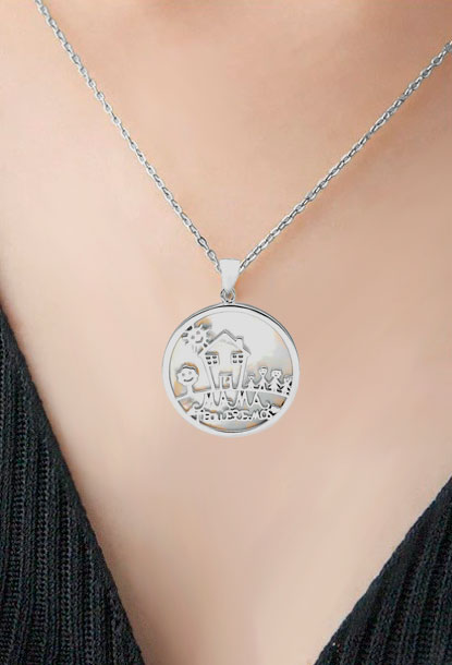 Colgante de plata y nácar Mamá te queremos 240_CRM-7 busto