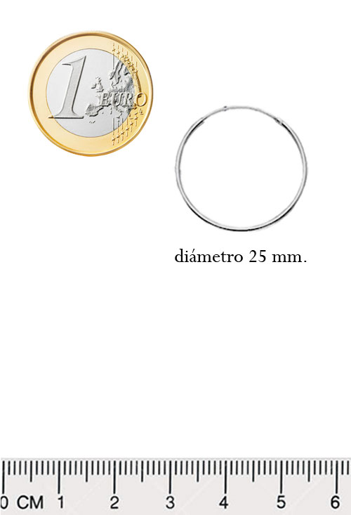 criolla de plata de 25 mm fotografia con medidas comparadas para web el rubi joyeros