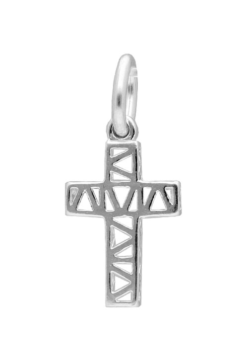 cruz de plata estructura cubica fotografia frontal