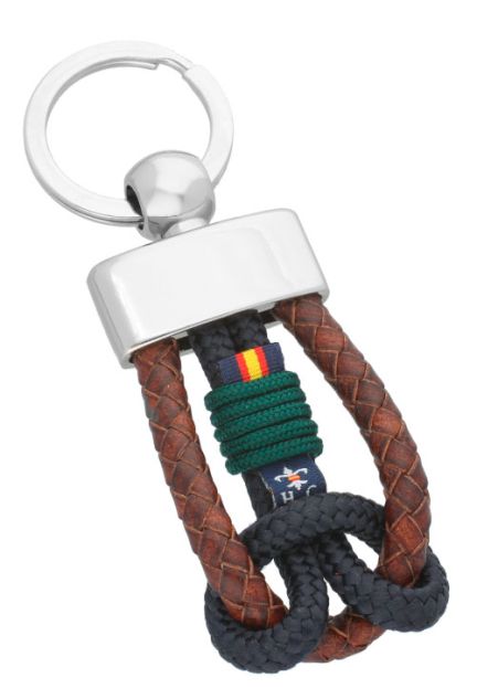 llavero de acero motivo cordones tonos verdes y bandera de espana forma de balon 306_BALONHC-3