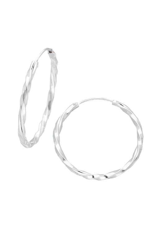 Pendientes aro plata ley chanela rizada 240_AROT2-30