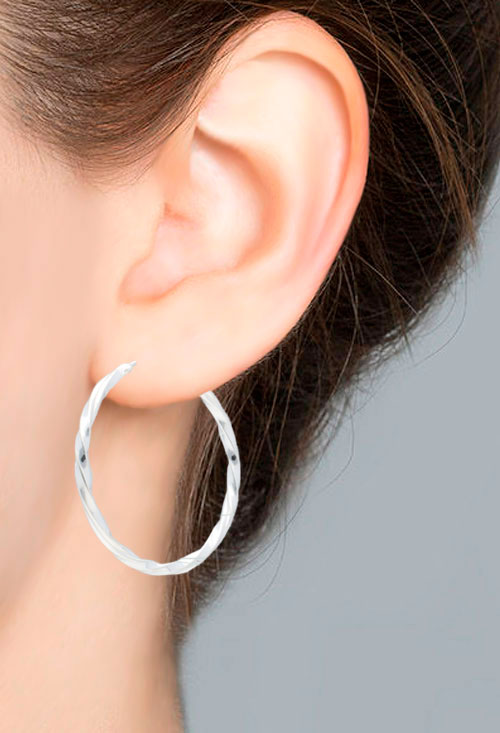 pendientes grandes de aro plata de ley foto en modelo 240_AROT2-35_01